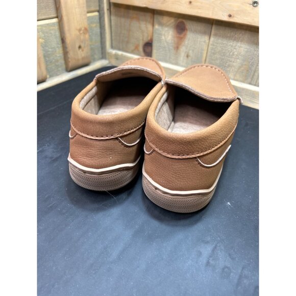 MySlippers Mens Size 8W Leather Upper Casual Slip-On Loafers Brown